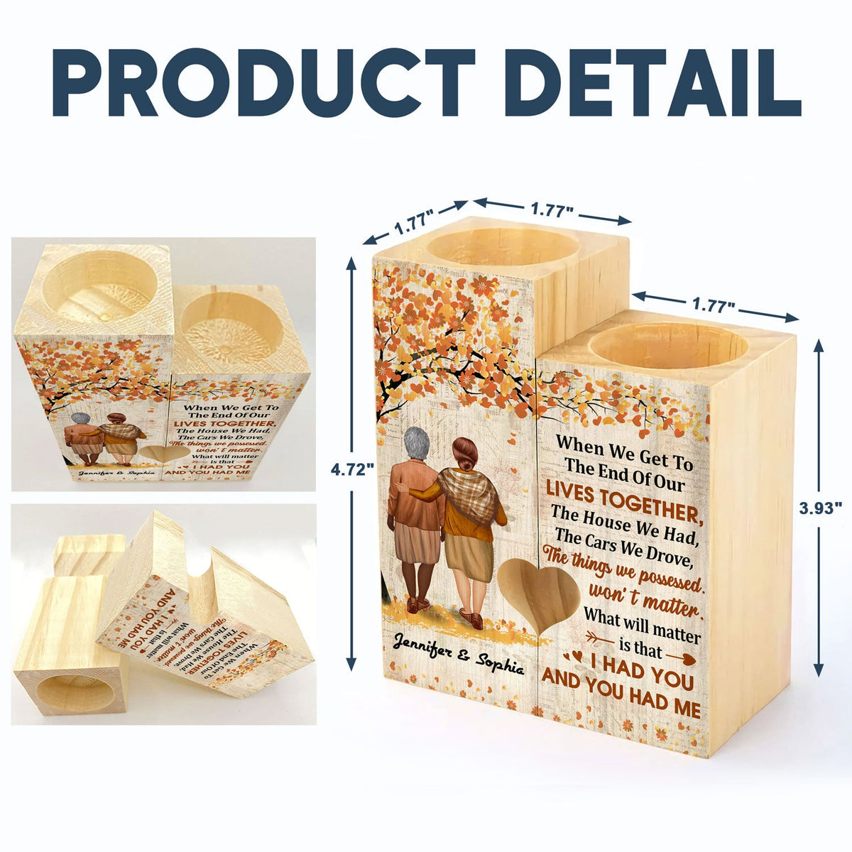 Family Old Couple When We Get To The End - Gift For Couples - Personalized Custom Candle Holder