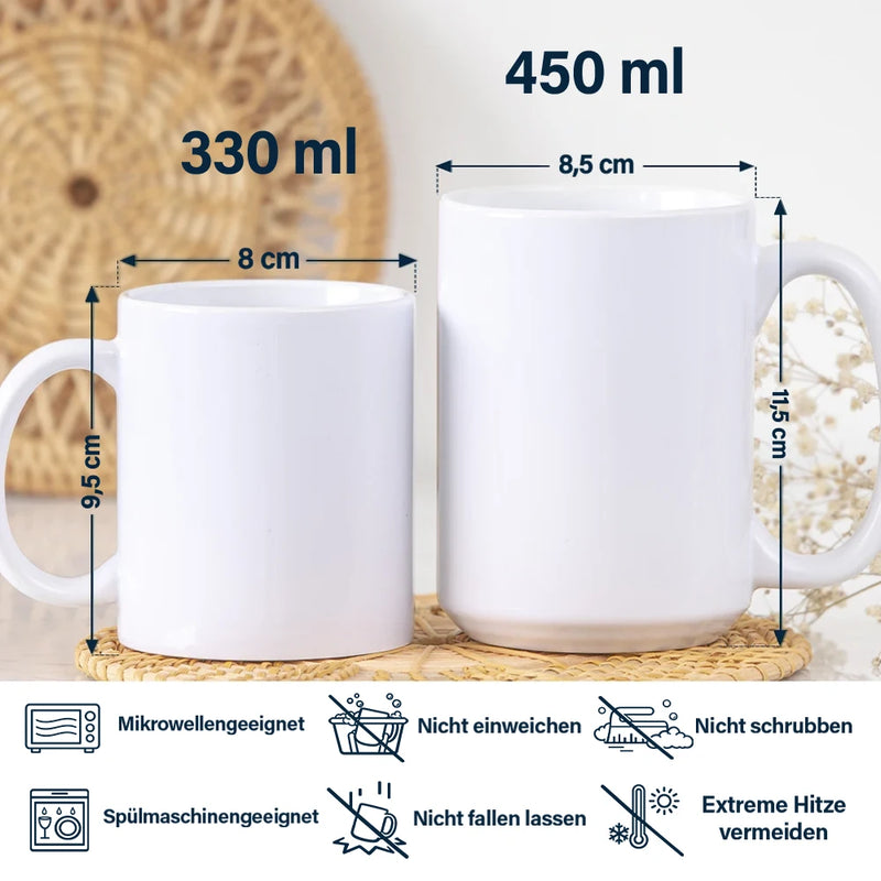 Mom - Daughters (Adult),Mom - Sons,Gift For Women,Gift For Men,Gift For Daughter,Gift For Son,Happy,Non-Eng - Ich Lächle Weil Du Meine Tochter Mein Sohn Bist - Personalisierte Weiße Tasse Mit Rundumdruck