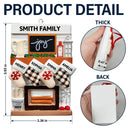 Love,Christmas,Gift For Bestie,Gifts For Colleagues - Hanging Socks Cozy Fireplace Family Friend Team - Personalized Embossed Ceramic Ornament