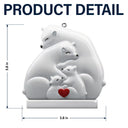 Family,Gift For Couples,Love,Christmas - Hugging Bear Family Toile De Jouy Art - Personalized Embossed Ceramic Ornament