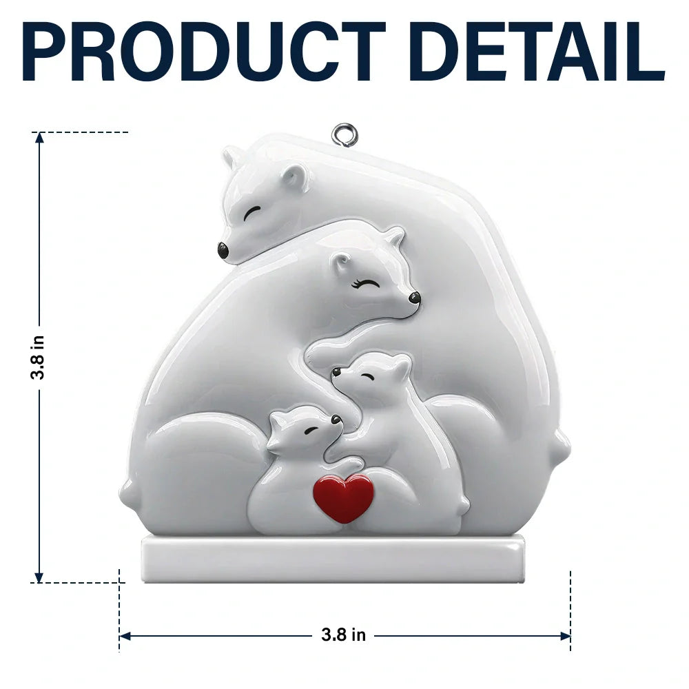 Family, Gift For Couples, Love, Christmas -   Hugging Bear Family Flower Painting Art - Personalized Embossed Ceramic Ornament