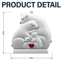 Family, Gift For Couples, Love, Christmas -   Hugging Bear Family Flower Painting Art - Personalized Embossed Ceramic Ornament