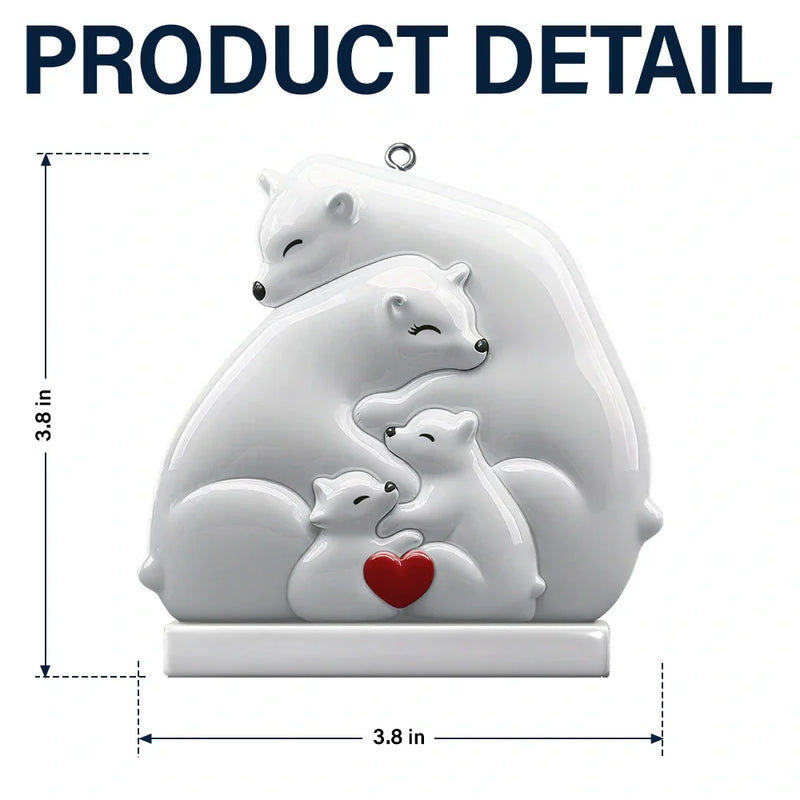 Family, Gift For Couples, Love, Christmas -   Hugging Bear Family Flower Painting Art - Personalized Embossed Ceramic Ornament