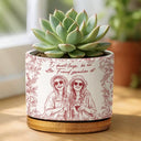 Gift For Sisters,Gift For Sibling,Gift For Bestie,Old Best friends,Gift For Women - Eigenes Foto Als Bleistiftskizze Wahre Freundschaft Ist Eine Reise Ohne Ende - Personalisierter Keramik-Blumentopf