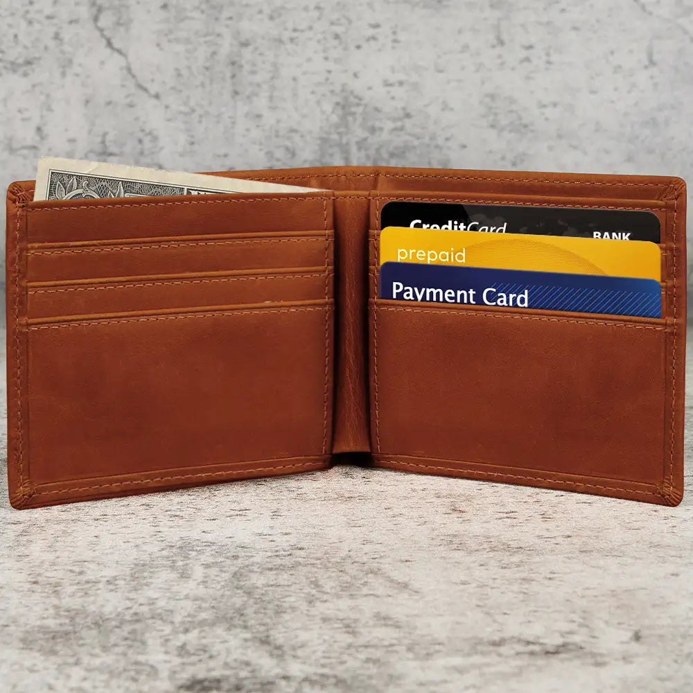 First Dad Now Grandpa - Personalized Leather Wallet