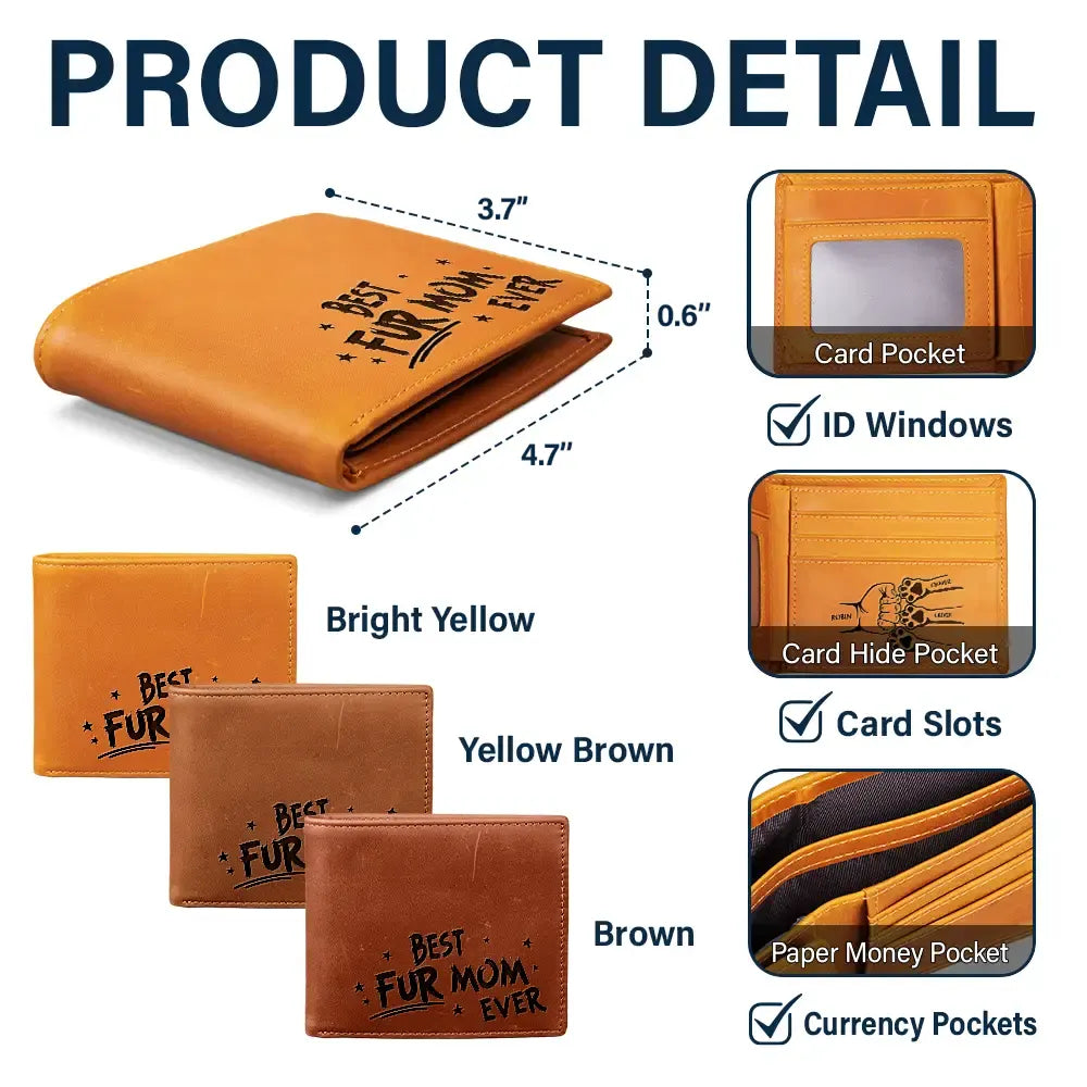Dog Dad, Dog Lovers, Funny - Best Dog Dad Ever Hand Punch - Personalized Engraved Leather Wallet