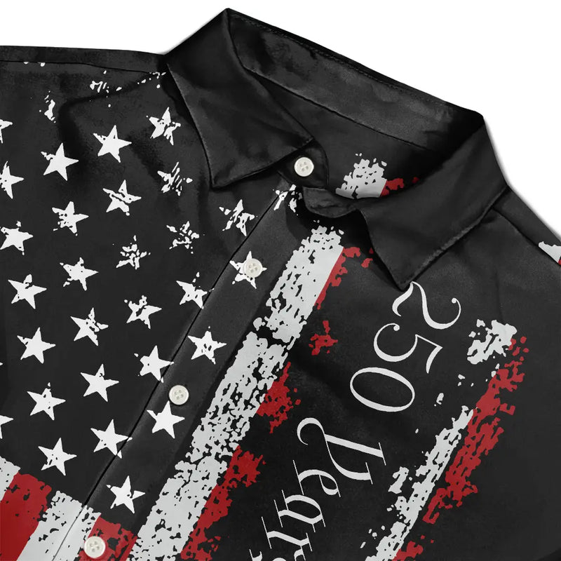 No Custom,America 250th,Independence Day - Early US Flag America 250 Years Of Freedom - Hawaiian Shirt