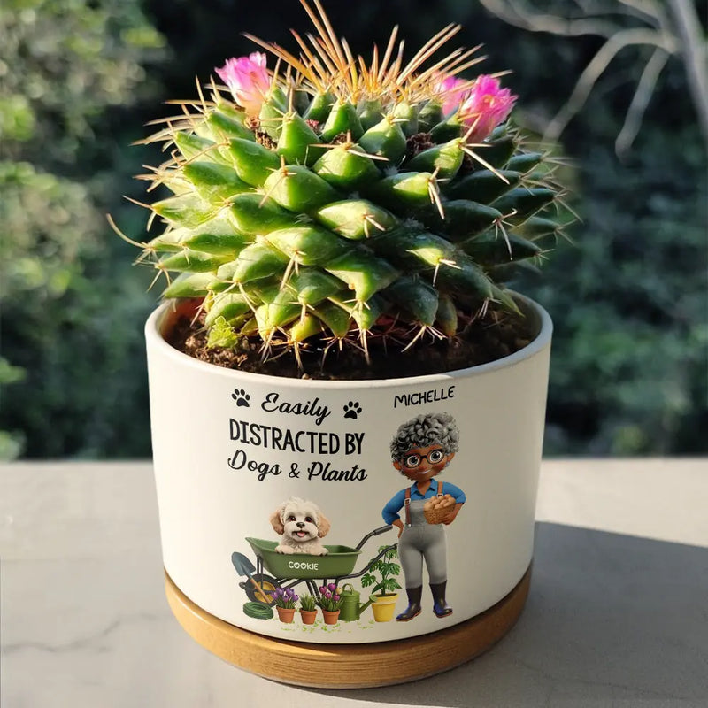 dad plant pot Easily Distracted By Dogs And Plants