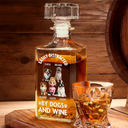 Dog Lovers, Happy - Easily Distracted By Wine - Personalized Square Whiskey Bottle