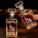 Dog Lovers, Happy - Easily Distracted By Wine - Personalized Square Whiskey Bottle