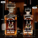 Dog Lovers, Happy - Easily Distracted By Wine - Personalized Square Whiskey Bottle