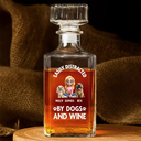 Dog Lovers, Happy - Easily Distracted By Wine - Personalized Square Whiskey Bottle