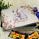 Easter,Happy,Gift For Kids,Parents - Easter Bunny Alphabet Letters - Personalized Metal Biscuit Tin