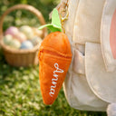 Easter,Non-Eng,Gift For Kids,Gift For Grandkids,Grandma - Grandkids,Grandpa - Grandkids,Dad - Children,Mom - Children,Happy - Easter Bunny Carrot With Custom Name - Personalized Plush Reversible Carrot Bunny Keychain