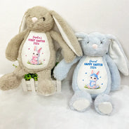 Gift For Kids,Grandma - Grandkids,Gift For Grandkids,Dad - Children,Mom - Children,Easter,Happy - Easter Bunny Holding Alphabet Letter - Personalized Soft Toy Bunny