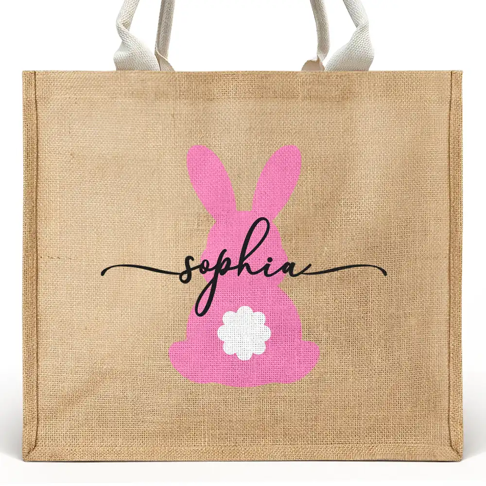 Easter Egg Hunt - Personalized Jute Beach Bag