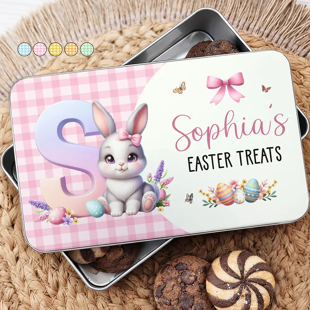 Easter,Happy,Gift For Kids,Parents - Easter's Treat - Personalized Metal Biscuit Tin