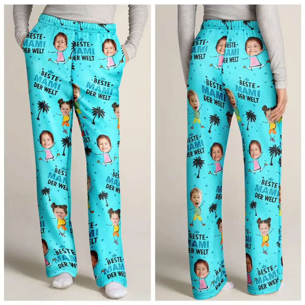 Gift For Mother,Gift For Grandma - Eigenes Foto Beste Mama Oma Der Welt - Personalisierte Pyjamahose