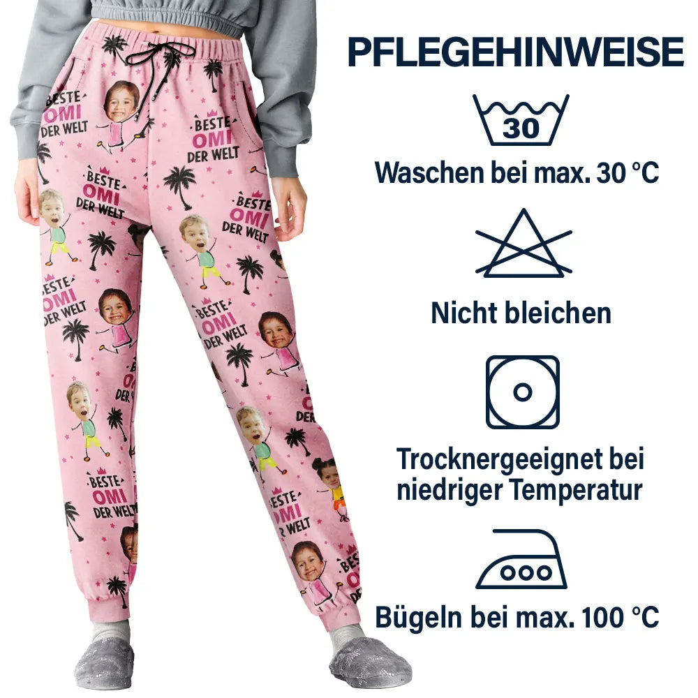 Gift For Mother,Gift For Grandma - Eigenes Foto Beste Mama Oma Der Welt - Personalisierte Pyjamahose