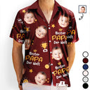 Gift For Men,Gift For Father,Gift For Grandpa,Happy,Non-Eng,German - Eigenes Foto Bester Opa Der Welt Trophäen-Papa - Personalisiertes Hawaiihemd