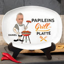 Gift For Yourself,Gift For Husband,Gift For Men,Gift For Grandpa,Grandpa's Hobby,Gift For Father,Dad's Hobby,Grilling,Happy,German - Eigenes Foto Papas Grillplatte - Personalisierte Platte