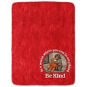 Punch Monkey,Gift For Yourself,Love,Gift For Bestie,Gift For Women,Gift For Men - Embroidery Effect In A World Where You Can Be Anything Be Kind - Personalized Fleece Blanket, Sherpa Blanket