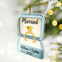 Christmas,Gift For Couples,Engaged,Wedding,Love,Wedding Anniversary - Engaged Married Couple Ring Box - Personalized Custom Shaped Acrylic Ornament
