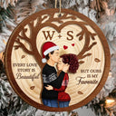 Love,Gift For Couples,Gift For Husband,Gift For Wife,Gift For Boyfriend,Gift For Girlfriend,Christmas - Every Love Story Is Beautiful But Ours Is My Favorite - Personalized 2-Layered Wooden Ornament