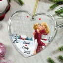 Love,Gift For Couples,Gift For Husband,Gift For Wife,Gift For Boyfriend,Gift For Girlfriend,Christmas - Every Love Story Is Beautiful But Ours Is My Favorite - Personalized Heart Shaped Glass Ornament