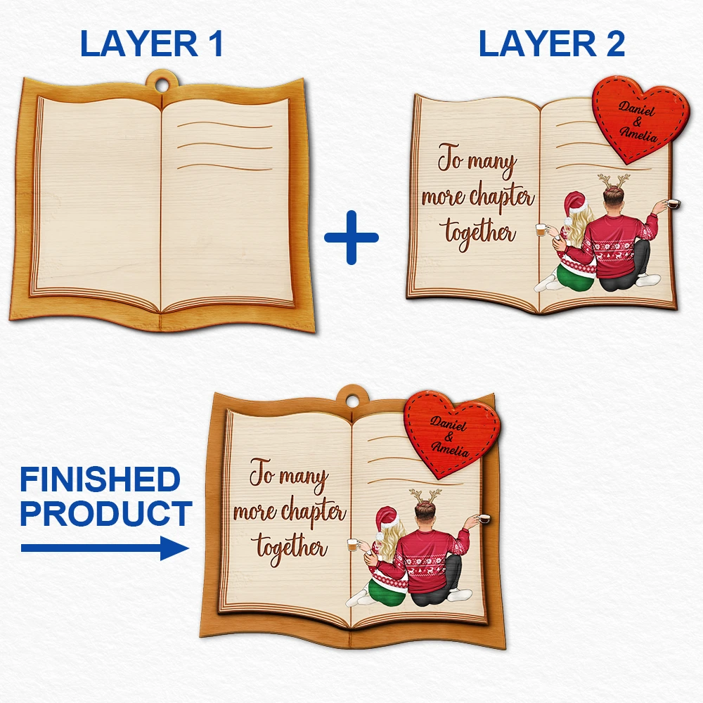 Gift For Couples,Gift For Husband,Gift For Wife,Gift For Boyfriend,Gift For Girlfriend,Christmas,Happy - Every Love Story Is Beautiful Couple - Personalized 2-Layered Wooden Ornament