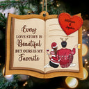 Gift For Couples,Gift For Husband,Gift For Wife,Gift For Boyfriend,Gift For Girlfriend,Christmas,Happy - Every Love Story Is Beautiful Couple - Personalized 2-Layered Wooden Ornament