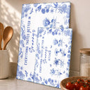 Gift For Mother,Cooking,Adorable,Icon - Everything Tastes Better In Mom Grandma Kitchen Toile Birth Flower - Personalized Cutting Board