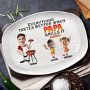 Grilling,Gift For Father,Happy - Everything Tastes Better When Daddy Grills It - Personalized Plate