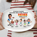 Grilling,Gift For Father,Happy - Everything Tastes Better When Daddy Grills It - Personalized Plate