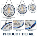 Gift For Yourself, Gift For Women, Yoga, Happy - Evil Eye Be Mindful Of The Energy - Personalized Stained Glass Window Hanging Suncatcher