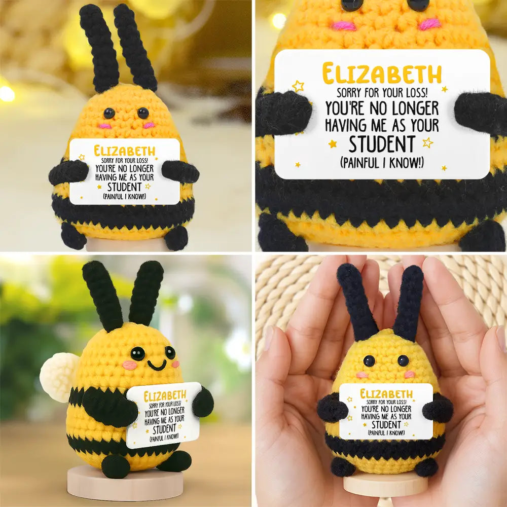 Teacher, Back To School - Excellent Teacher Highly Recommended - Personalized Doll Crochet With Custom Card