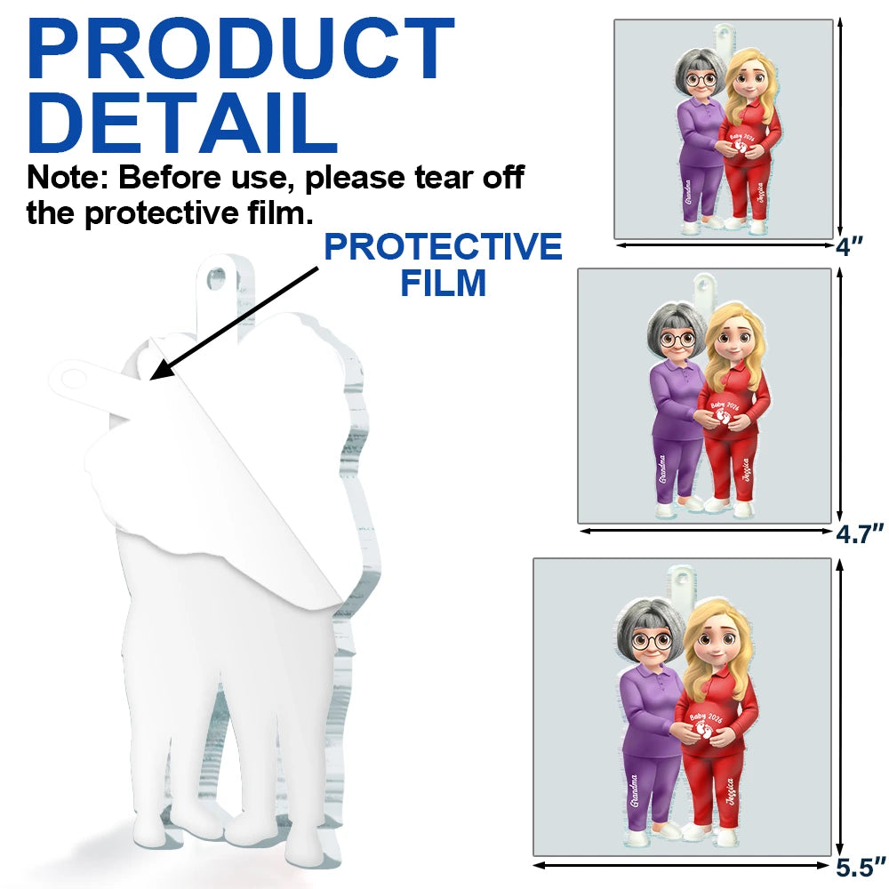 Christmas, Gift For Daughter, Happy, Mom - Daughters (Adult), New Mom, New baby - Expecting Mom & Grandma To Be, New Baby Reveals Baby Keepsake - Personalized Custom Shaped Acrylic Ornament