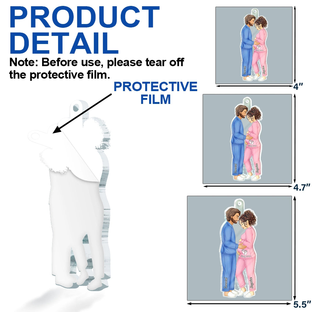 Family, New baby, New Mom, New Dad, Christmas, Happy - Expecting Parents Christmas Pregnancy - Personalized Custom Shaped Acrylic Ornament