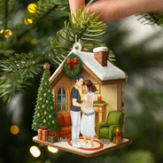 New Dad,New baby,New Mom,Christmas,Love - Expecting Parents Christmas Pregnancy - Personalized Custom Shaped Wooden Ornament
