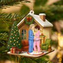 New Dad,New baby,New Mom,Christmas,Love - Expecting Parents Christmas Pregnancy - Personalized Custom Shaped Wooden Ornament