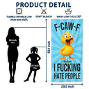Gift For Women,Gift For Men,Gift For Yourself,Funny,Icon - F-Caw-F I F*king Hate People - Personalized Beach Towel