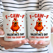 Old Couples, Gift For Couples, Gift For Husband, Gift For Wife, Gift For Boyfriend, Gift For Girlfriend, Funny - F Caw F Valentine's Day - Personalized Mug