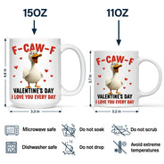 Old Couples, Gift For Couples, Gift For Husband, Gift For Wife, Gift For Boyfriend, Gift For Girlfriend, Funny - F Caw F Valentine's Day - Personalized Mug