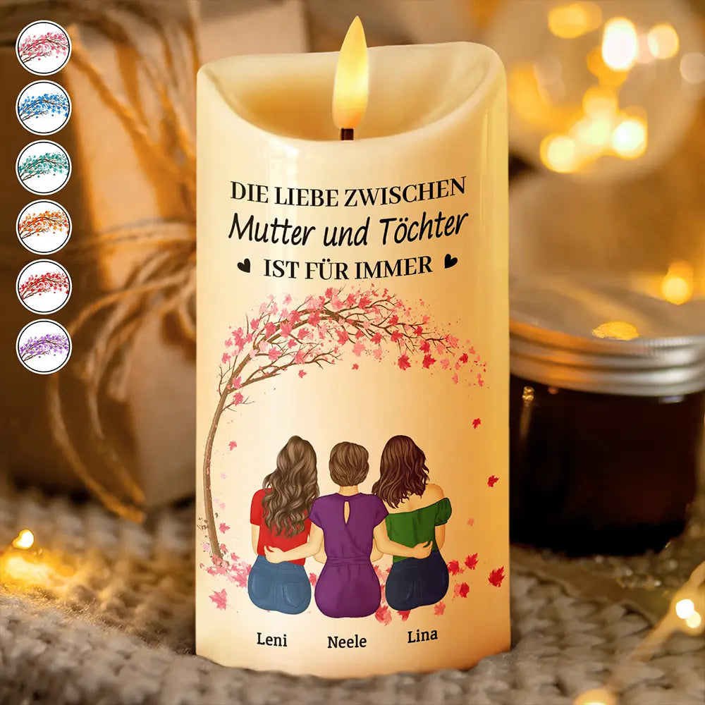 Die Liebe Zwischen Mutter Und Töchtern Und Söhnen Ist Für Immer - Personalisierte Flammenlose LED-Kerzen
