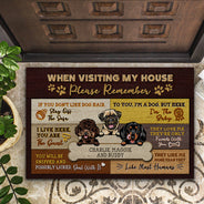 When Visiting My House - Gift For Dog Owners - Personalized Custom Doormat