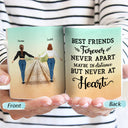 Never At Heart - Gift For Besties, Best Friends, BFF - Personalized Custom White Edge-To-Edge Mug