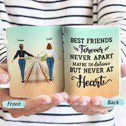 Never At Heart - Gift For Besties, Best Friends, BFF - Personalized Custom White Edge-To-Edge Mug