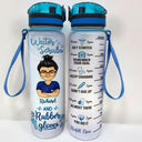 Water Scrubs And Rubber Gloves - Gift For Nurses - Personalized Custom Water Tracker Bottle