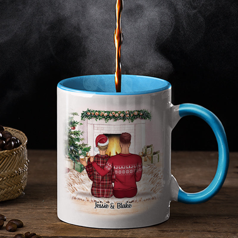 Christmas Family Couple First Christmas Together - Personalized Custom Accent Mug