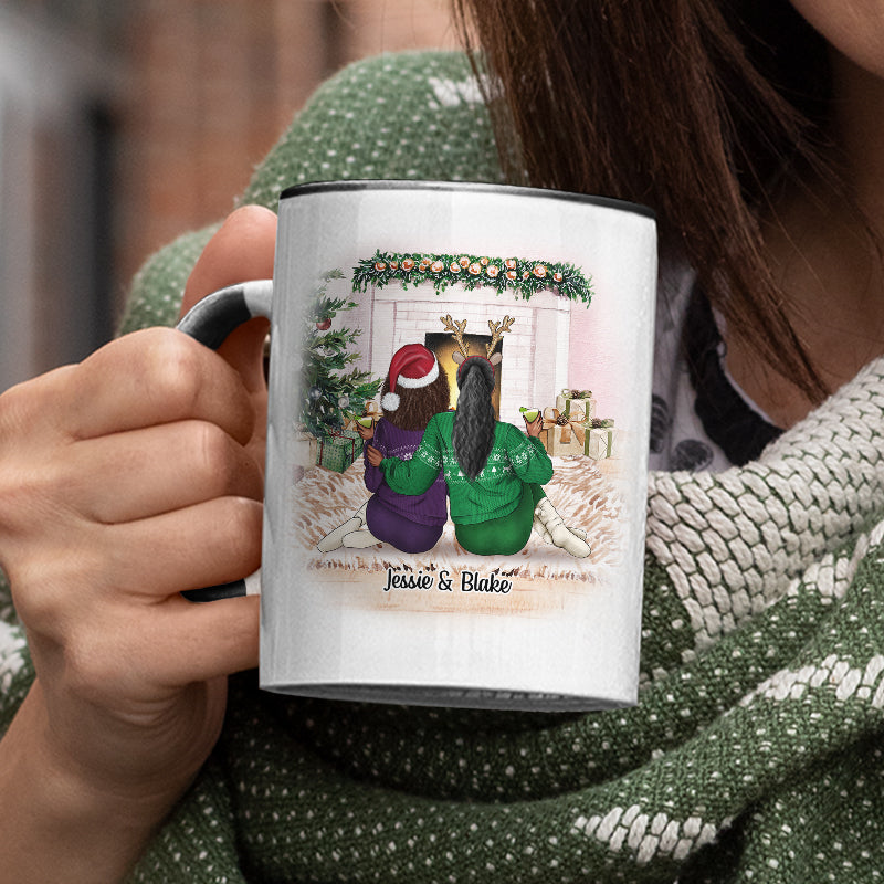 Christmas Family Couple First Christmas Together - Personalized Custom Accent Mug